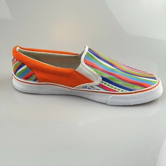 MAKAVELI BRANDED FLY BOY Shoes Multicolor Painted Stripe Canvas Slip-on Mens 13M - Picture 7 of 13
